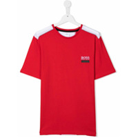 Boss Kids TEEN stripe-detail T-shirt - Vermelho