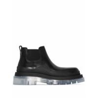 Bottega Veneta Ankle boot de couro com salto chunky - Preto