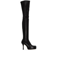 Bottega Veneta black 105 over the knee leather boots - Preto
