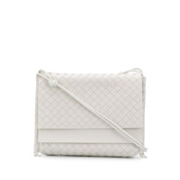 Bottega Veneta Bolsa tiracolo média com trama Intrecciato - Branco