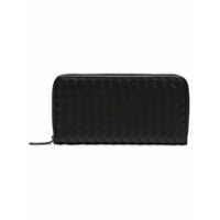 Bottega Veneta Carteira com zíper de couro - Preto