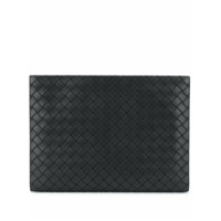 Bottega Veneta Carteira de couro com zíper e trama Intrecciato - Preto