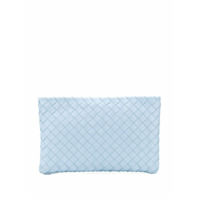 Bottega Veneta Clutch com zíper e trama Intrecciato - Azul