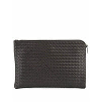 Bottega Veneta Clutch 'Intrecciato' de couro - Marrom