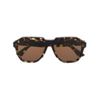 Bottega Veneta Eyewear Óculos de sol aviador com efeito tartaruga - Marrom