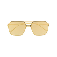 Bottega Veneta Eyewear Óculos de sol aviador geométrico - Dourado