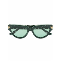 Bottega Veneta Eyewear Óculos de sol gatinho xadrez verde