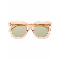 Bottega Veneta Eyewear Óculos de sol oversized transparente - Laranja