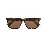Bottega Veneta Eyewear Óculos de sol quadrado com efeito tartaruga - Marrom