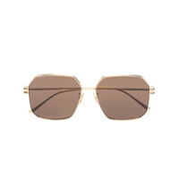 Bottega Veneta Eyewear Óculos de sol quadrado com lentes coloridas - Dourado