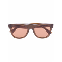 Bottega Veneta Eyewear Óculos de sol quadrado com lentes coloridas - Marrom