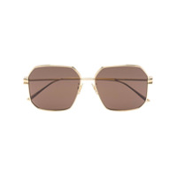 Bottega Veneta Eyewear Óculos de sol quadrado dourado