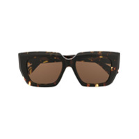 Bottega Veneta Eyewear Óculos de sol quadrado oversized - Marrom