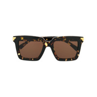 Bottega Veneta Eyewear Óculos de sol tartaruga quadrado - Marrom