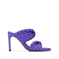 Bottega Veneta Mule com alça trançada e salto médio - Roxo