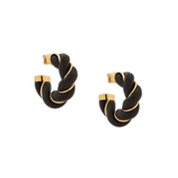 Bottega Veneta Par de brincos de argolas - Preto