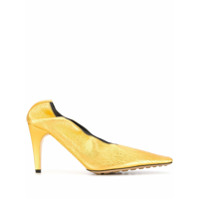 Bottega Veneta Sapato salto alto com bico quadrdado - Dourado