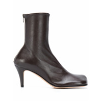 Bottega Veneta square-toe ankle boots - Marrom