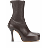 Bottega Veneta square-toe ankle boots - Marrom
