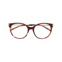 Boucheron Eyewear Armação de óculos gatinho com efeito tartaruga - Marrom