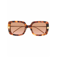 Boucheron Eyewear Óculos de sol quadrado com efeito tartaruga - Marrom