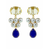 Bounkit Jewelry 14kt gold-plated Lemon Quartz earrings - Azul