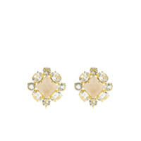 Bounkit Jewelry amethyst and quartz clip-on earrings - Neutro