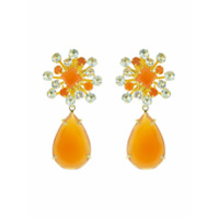 Bounkit Jewelry Carnelian Pear clip-on earrings - Laranja