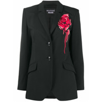 Boutique Moschino Blazer com estampa de rosas - Preto