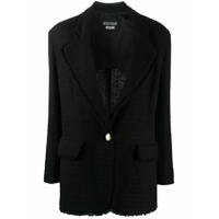 Boutique Moschino Blazer de tweed com abotoamento simples - Preto