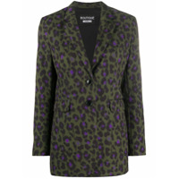 Boutique Moschino Blazer slim com estampa de leopardo - Verde