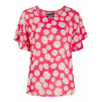 Boutique Moschino Blusa mangas curtas com estampa floral - Vermelho