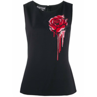 Boutique Moschino Blusa sem mangas com estampa de flores - Preto