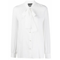 Boutique Moschino Camisa com laço na gola - Branco
