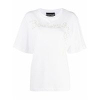Boutique Moschino Camiseta com estampa de logo e aplicações - Branco