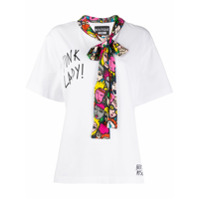 Boutique Moschino Camiseta com laço e estampa de slogan - Branco