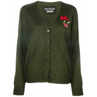 Boutique Moschino Cardigan com aplicação de laço - Verde