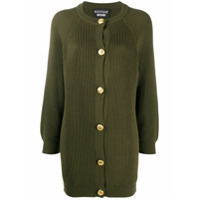 Boutique Moschino Cardigan longo de tricô canelado - Verde