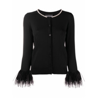 Boutique Moschino Cardigan slim com aplicações - Preto