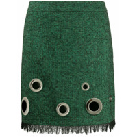 Boutique Moschino Saia com detalhe de ilhoses - Verde