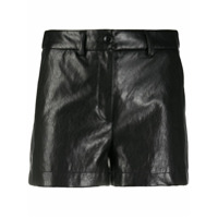 Boutique Moschino Short cintura alta de couro - Preto