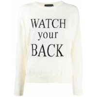 Boutique Moschino Suéter com slogan Watch Your Back - Branco