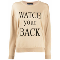 Boutique Moschino Suéter com slogan Watch Your Back - Neutro