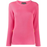 Boutique Moschino Suéter de tricô canelado com fenda lateral - Rosa