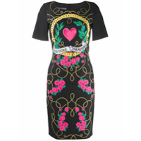Boutique Moschino Vestido com estampa de logo gráfico - Preto