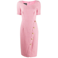 Boutique Moschino Vestido slim de tweed com abotoamento - Rosa