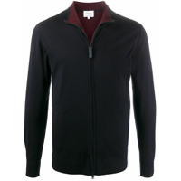 Brioni Cardigan com gola alta com zíper - Azul