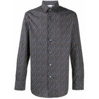 Brioni geometric print cotton shirt - Azul