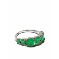 Brumani Anel de ouro branco 18k com diamante e jade - White gold and green