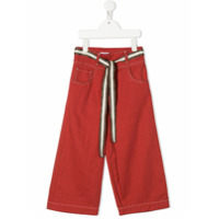 Brunello Cucinelli Kids Calça com amarração na cintura - Vermelho